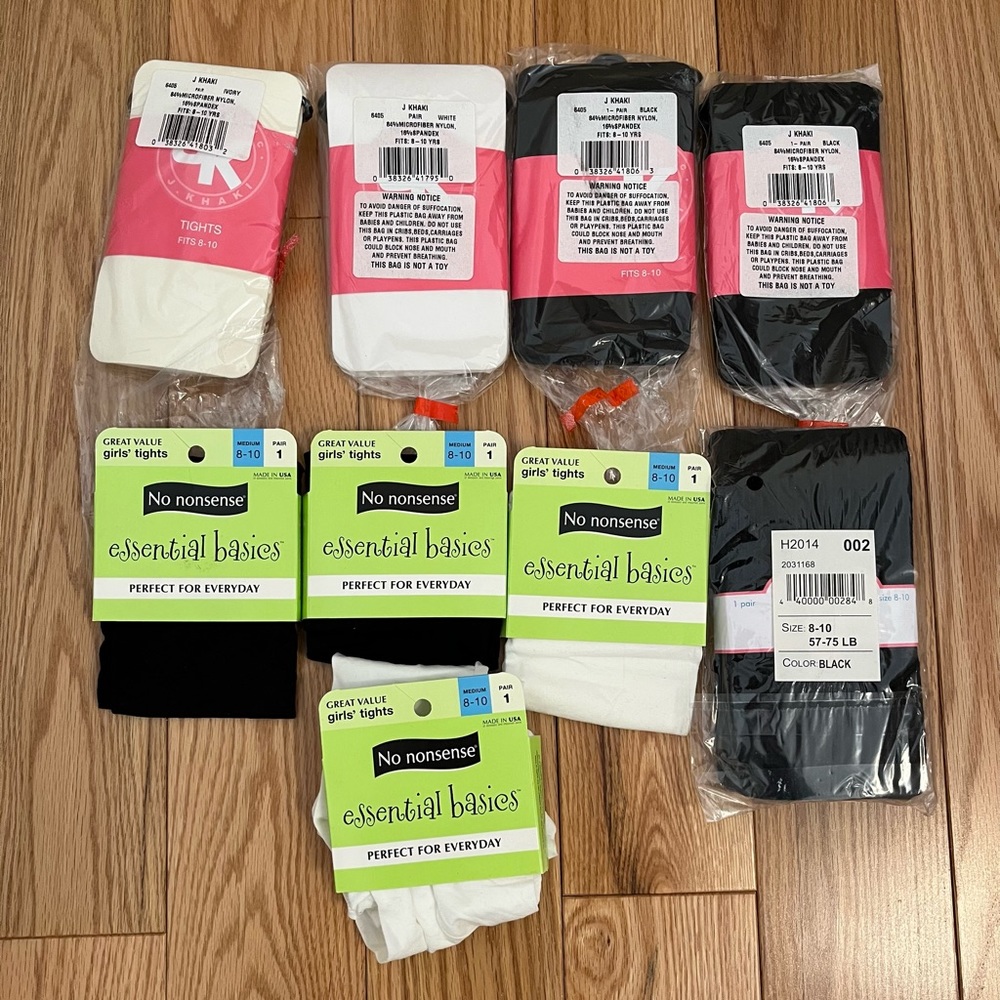 NWT Bundle of Girl’s tights size 8-10